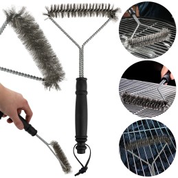 Metalinis grotelių vielinis šepetys grotelių valymui, didelis, 30 cm