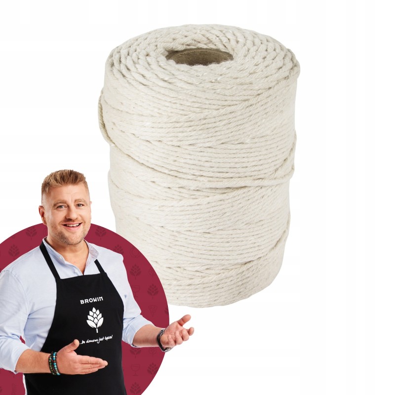 Balti medvilniniai mėsos siūlai