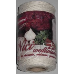 Balti medvilniniai mėsos siūlai