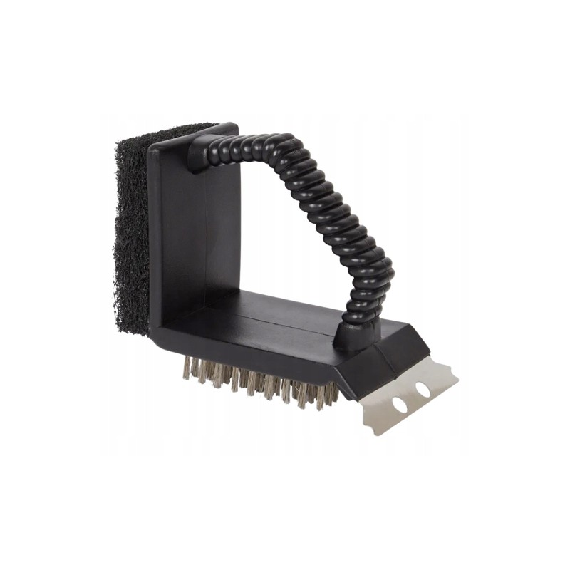 3in1 grill grate scraper sponge brush