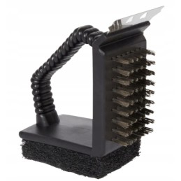 3in1 grill grate scraper sponge brush