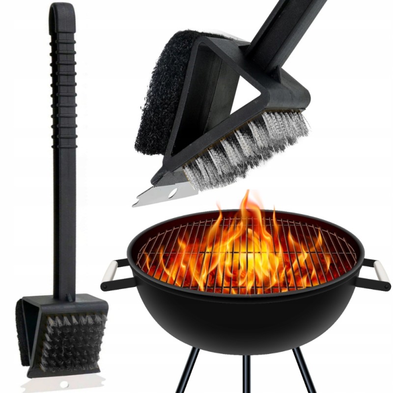 ✅ 3 in 1 grill grate cleaning scraper brush