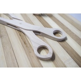 Wooden barbecue tongs