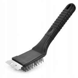Grill brush cleaning grate scraper 2in1