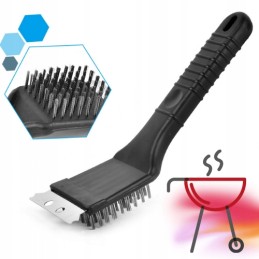Grill brush cleaning grate scraper 2in1