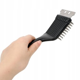 Grill brush cleaning grate scraper 2in1