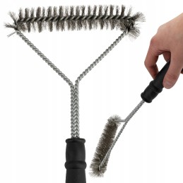 Metal wire grill brush for cleaning the grate, large, 30 cm