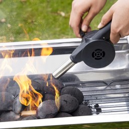 Blower for lighting a grill, fire, fireplace, bbq