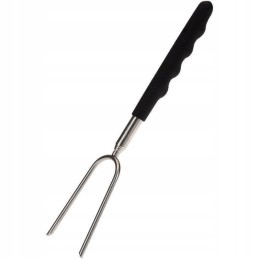 Telescopic sausage stick made of stainless steel. It will satisfy people who like comfort or respect nature enough not to cut th