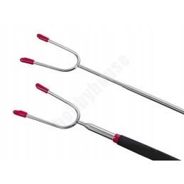 Telescopic sausage stick made of stainless steel. It will satisfy people who like comfort or respect nature enough not to cut th