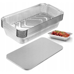 Aluminum bowls with lid for grilling, baking, set of 5