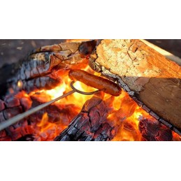 Teleskopinė laužo lazda, šakutė ir grilio šakutė