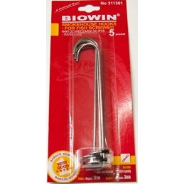 Kabliukai žuviai rūkyti rūkyklose, įsukamas kabliukas, 5 vnt