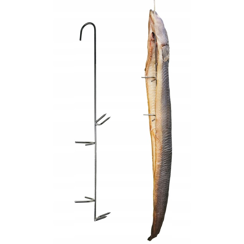 H 329 ungurių rūkymo kabliukas, ilgis 32 cm, rūkymo kabliukas, 4 peiliukai, lenkiškas kabliukas