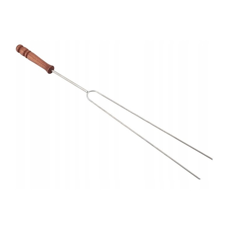 Dakšiņas bbq iesmu cepšanai, dubultā koka rokturis