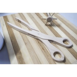 Wooden barbecue tongs