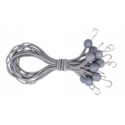 Tvirtinimo guma su kabliuku, pilka, palapinių banerių brezentams, 20 cm, 4 vnt.