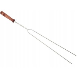 Dakšiņas bbq iesmu cepšanai, dubultā koka rokturis