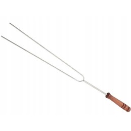 Dakšas dakša bbq iesmu cepšanai, dubultā koka rokturis