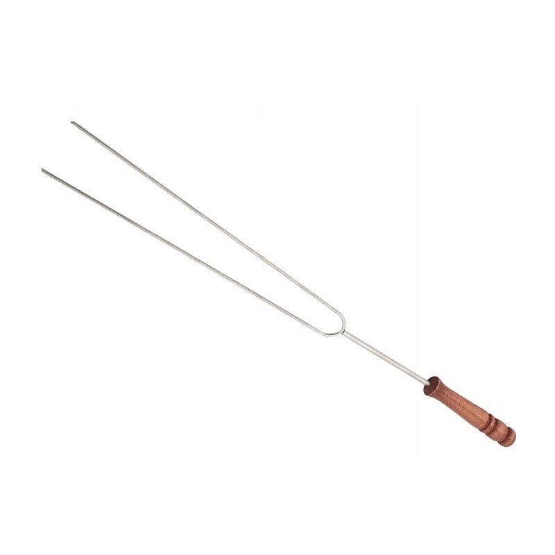 Dakšas dakša bbq iesmu cepšanai, dubultā koka rokturis