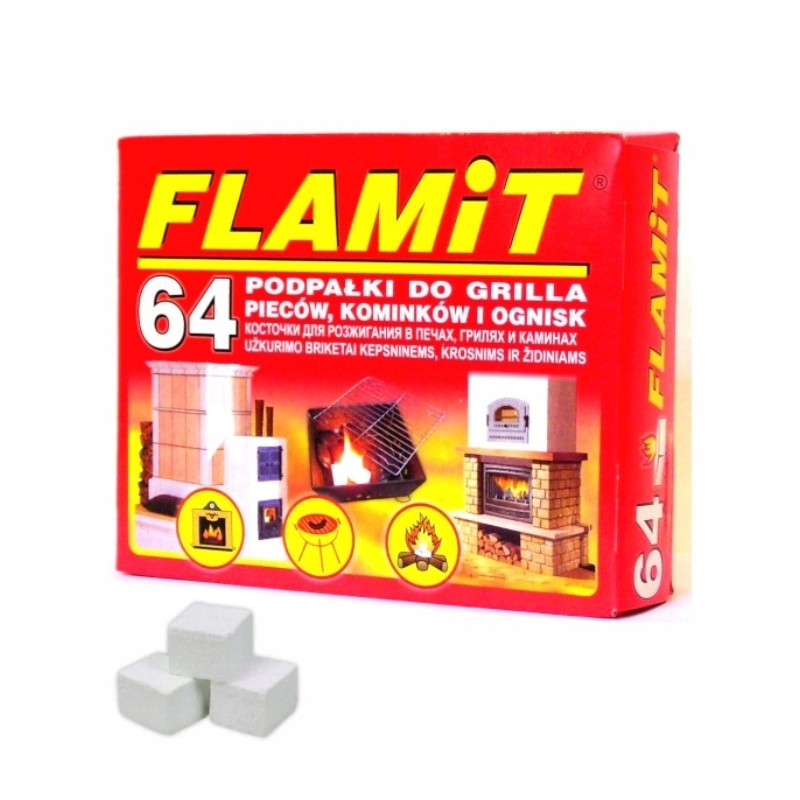 Baltas ugnies užvedimas židiniui, viryklė, grilis, laužas, 64 kubeliai