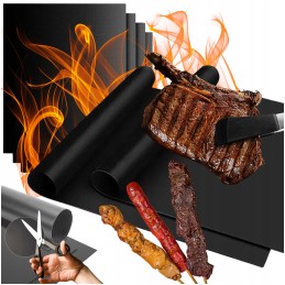 4x teflona grila paklājiņš, atkārtoti lietojama bbq cepeškrāsns paplāte cepšanai