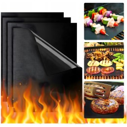 4x teflona grila paklājiņš, atkārtoti lietojama bbq cepeškrāsns paplāte cepšanai