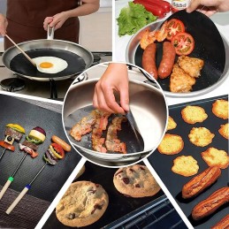 4x teflona grila paklājiņš, atkārtoti lietojama bbq cepeškrāsns paplāte cepšanai