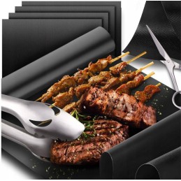 Teflon grill mat 2 pieces 40x33cm tray mats black