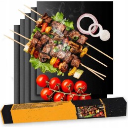 Teflon grill mat 2 pieces 40x33cm tray mats black
