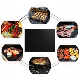 Teflon grill mat 2 pieces 40x33cm tray mats black