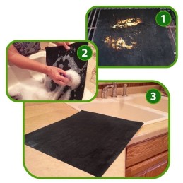 Teflon grill mat 2 pieces 40x33cm tray mats black