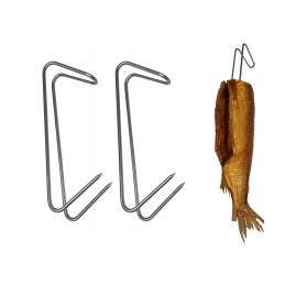 Žuvies rūkymo kabliukai 18 cm, nerūdijančio plieno, 3 vnt