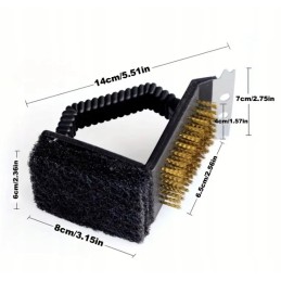 3 viename vielinis grotelių šepetys