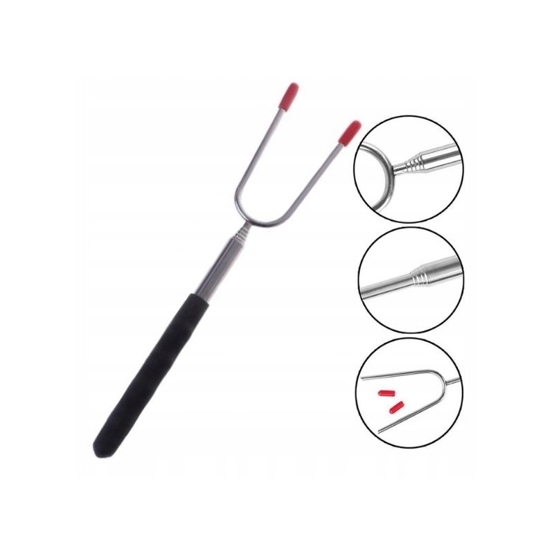 Telescopic fork for grill fire