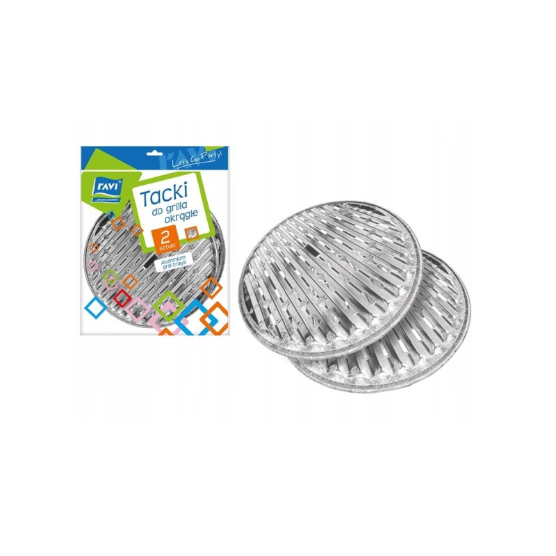 Disposable aluminum round grill trays 2 pcs