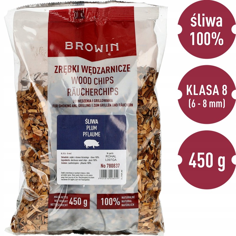 Wood chips for smoking grill plum browin 780837 450g