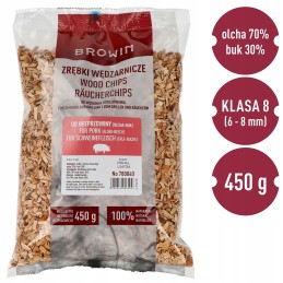 Šķelda cūkgaļas kūpināšanai un grilēšanai 450g 70% alksnis + 30% dižskābardis 780840