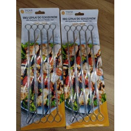 Long skewers for skewers metal toothpicks for meat grill 10pcs
