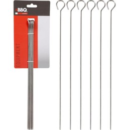 Skewer for kebabs, 6 pieces, length 35.5 cm, stainless steel
