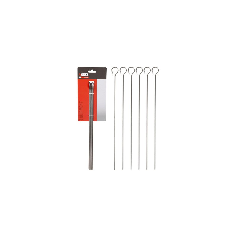 Skewer for kebabs, 6 pieces, length 35.5 cm, stainless steel