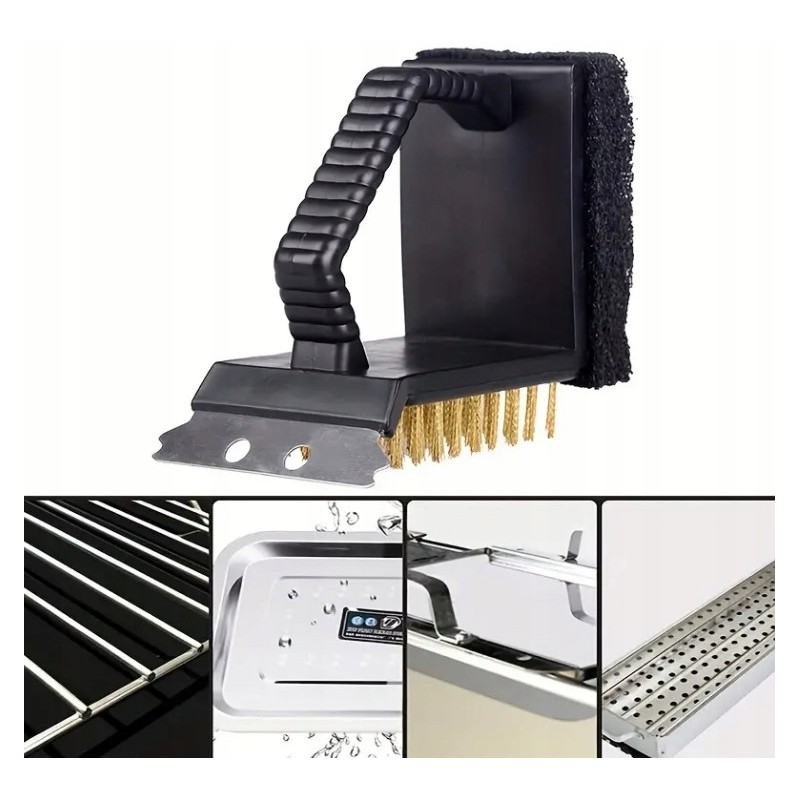 3 in 1 wire grill grate brush