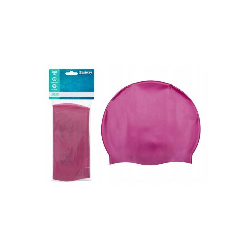 Rožinė silikoninė plaukimo kepuraitė bestway 26006