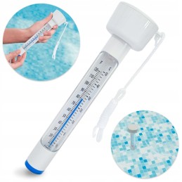 Plaukiojantis baseino termometras su virvele