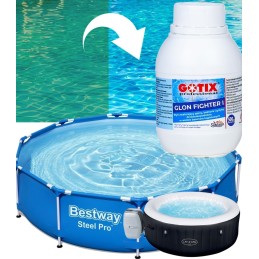 Antyglon stipri priemonė nuo dumblių baseine sūkurinė vonia SPA chemikalai dumbliams 0 5l