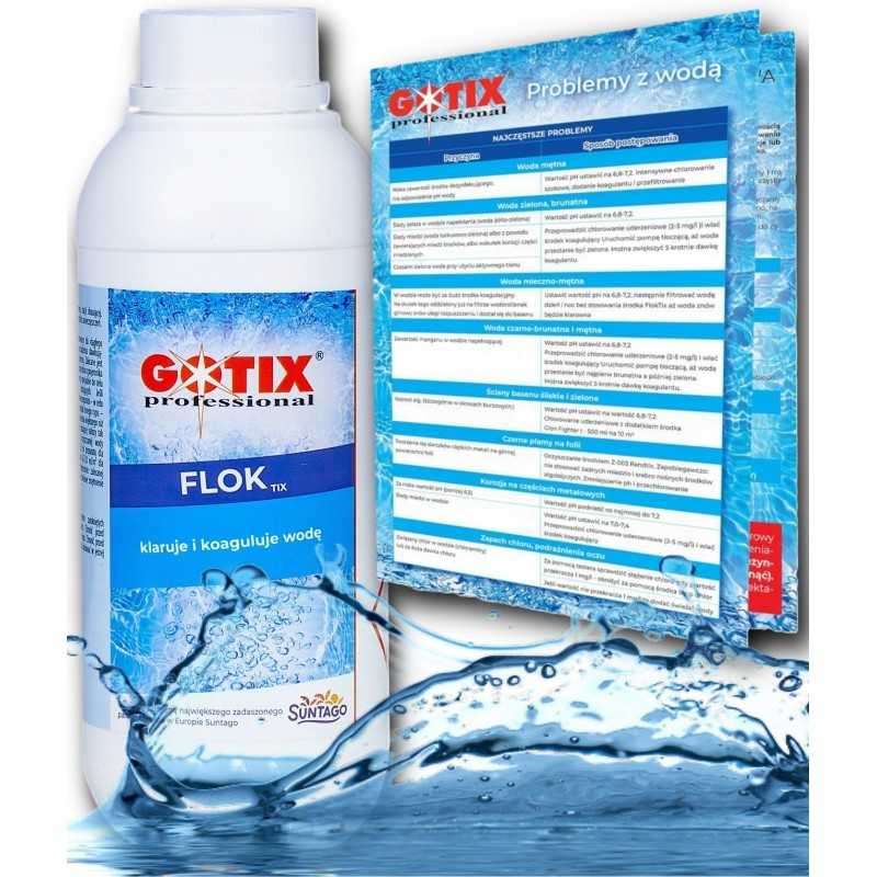 Flok tix koaguliantas sūkuriniam baseinui, skaidrina vandenį, chemikalai SPA baseinui, 1l