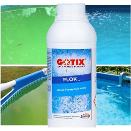 Flok tix koaguliantas sūkuriniam baseinui, skaidrina vandenį, chemikalai SPA baseinui, 1l