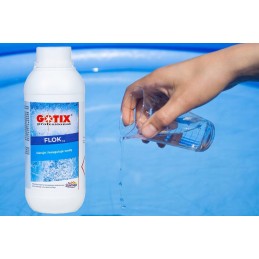 Flok tix koaguliantas sūkuriniam baseinui, skaidrina vandenį, chemikalai SPA baseinui, 1l
