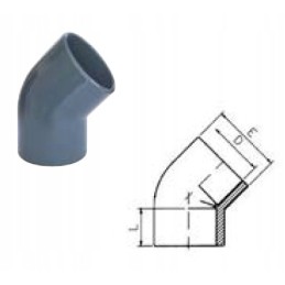 Elbow 45 degrees gyd pressure pvc ud 50x50 kwxkw