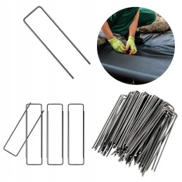 Metaliniai kaiščiai agrotekstilei, geotekstilei, 3 x 15 cm, 100 vnt.